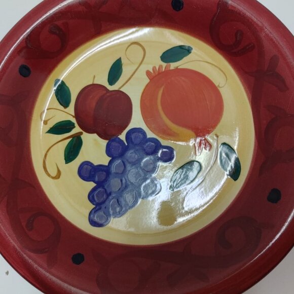 ⭐️2/$30 - Living Art Serving GRANADA Platter hand painted 8" Good condition - Picture 2 of 5